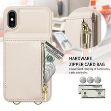 Load image into Gallery viewer, Crossbody Lanyard Zipper Wallet Leather Phone Case, For iPhone XS Max, For iPhone 7 Plus / 8 Plus