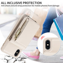 Load image into Gallery viewer, Crossbody Lanyard Zipper Wallet Leather Phone Case, For iPhone XS Max, For iPhone 7 Plus / 8 Plus