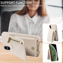Load image into Gallery viewer, Crossbody Lanyard Zipper Wallet Leather Phone Case, For iPhone XS Max, For iPhone 7 Plus / 8 Plus