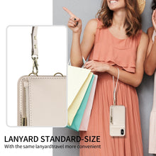 Load image into Gallery viewer, Crossbody Lanyard Zipper Wallet Leather Phone Case, For iPhone XS Max, For iPhone 7 Plus / 8 Plus