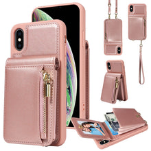 Load image into Gallery viewer, Crossbody Lanyard Zipper Wallet Leather Phone Case, For iPhone XS Max, For iPhone 7 Plus / 8 Plus