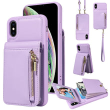 Load image into Gallery viewer, Crossbody Lanyard Zipper Wallet Leather Phone Case, For iPhone XS Max, For iPhone 7 Plus / 8 Plus