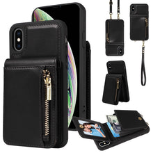 Load image into Gallery viewer, Crossbody Lanyard Zipper Wallet Leather Phone Case, For iPhone XS Max, For iPhone 7 Plus / 8 Plus