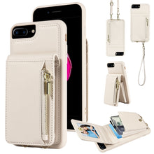 Load image into Gallery viewer, Crossbody Lanyard Zipper Wallet Leather Phone Case, For iPhone XS Max, For iPhone 7 Plus / 8 Plus