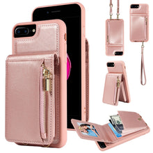 Load image into Gallery viewer, Crossbody Lanyard Zipper Wallet Leather Phone Case, For iPhone XS Max, For iPhone 7 Plus / 8 Plus