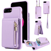 Load image into Gallery viewer, Crossbody Lanyard Zipper Wallet Leather Phone Case, For iPhone XS Max, For iPhone 7 Plus / 8 Plus