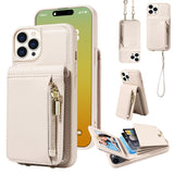 Crossbody Lanyard Zipper Wallet Leather Phone Case, For iPhone 15 Pro, For iPhone 15 Plus, For iPhone 15, For iPhone 14 Plus, For iPhone 14, For iPhone 14 Pro, For iPhone 14 Pro Max, For iPhone SE 2022/ 7 / 8, For iPhone 13 Pro Max