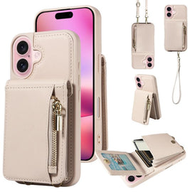 Crossbody Lanyard Zipper Wallet Leather Phone Case, For iPhone 18 / 17, For iPhone 18 Pro / 17 Pro, For iPhone 18 Pro Max / 17 Pro Max, For iPhone Air, For iPhone 16 Pro Max, For iPhone 16 Pro, For iPhone 16 Plus, For iPhone 16, For iPhone 15 Pro Max