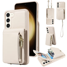 Load image into Gallery viewer, Crossbody Lanyard Zipper Wallet Leather Phone Case