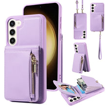 Load image into Gallery viewer, Crossbody Lanyard Zipper Wallet Leather Phone Case