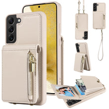 Load image into Gallery viewer, Crossbody Lanyard Zipper Wallet Leather Phone Case