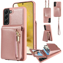 Load image into Gallery viewer, Crossbody Lanyard Zipper Wallet Leather Phone Case