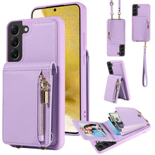 Load image into Gallery viewer, Crossbody Lanyard Zipper Wallet Leather Phone Case
