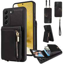 Load image into Gallery viewer, Crossbody Lanyard Zipper Wallet Leather Phone Case