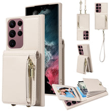Load image into Gallery viewer, Crossbody Lanyard Zipper Wallet Leather Phone Case