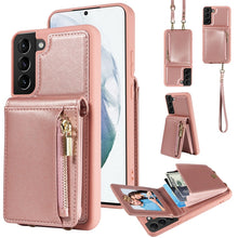 Load image into Gallery viewer, Crossbody Lanyard Zipper Wallet Leather Phone Case