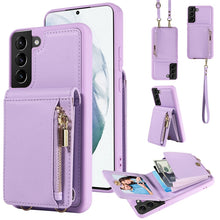 Load image into Gallery viewer, Crossbody Lanyard Zipper Wallet Leather Phone Case