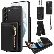 Load image into Gallery viewer, Crossbody Lanyard Zipper Wallet Leather Phone Case