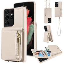 Load image into Gallery viewer, Crossbody Lanyard Zipper Wallet Leather Phone Case