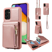 Load image into Gallery viewer, Crossbody Lanyard Zipper Wallet Leather Phone Case