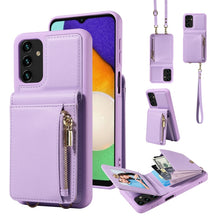Load image into Gallery viewer, Crossbody Lanyard Zipper Wallet Leather Phone Case