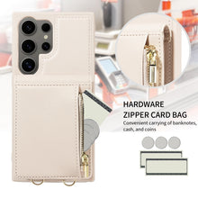 Load image into Gallery viewer, Crossbody Lanyard Zipper Wallet Leather Phone Case