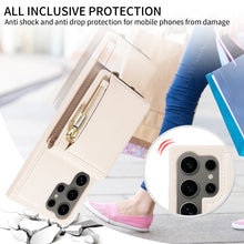 Load image into Gallery viewer, Crossbody Lanyard Zipper Wallet Leather Phone Case