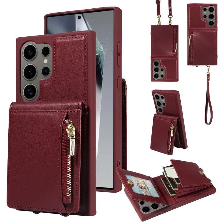 Crossbody Lanyard Zipper Wallet Leather Phone Case