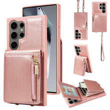 Load image into Gallery viewer, Crossbody Lanyard Zipper Wallet Leather Phone Case
