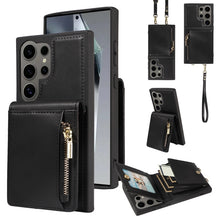 Load image into Gallery viewer, Crossbody Lanyard Zipper Wallet Leather Phone Case
