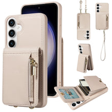 Load image into Gallery viewer, Crossbody Lanyard Zipper Wallet Leather Phone Case