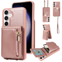 Load image into Gallery viewer, Crossbody Lanyard Zipper Wallet Leather Phone Case