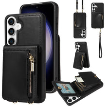 Load image into Gallery viewer, Crossbody Lanyard Zipper Wallet Leather Phone Case