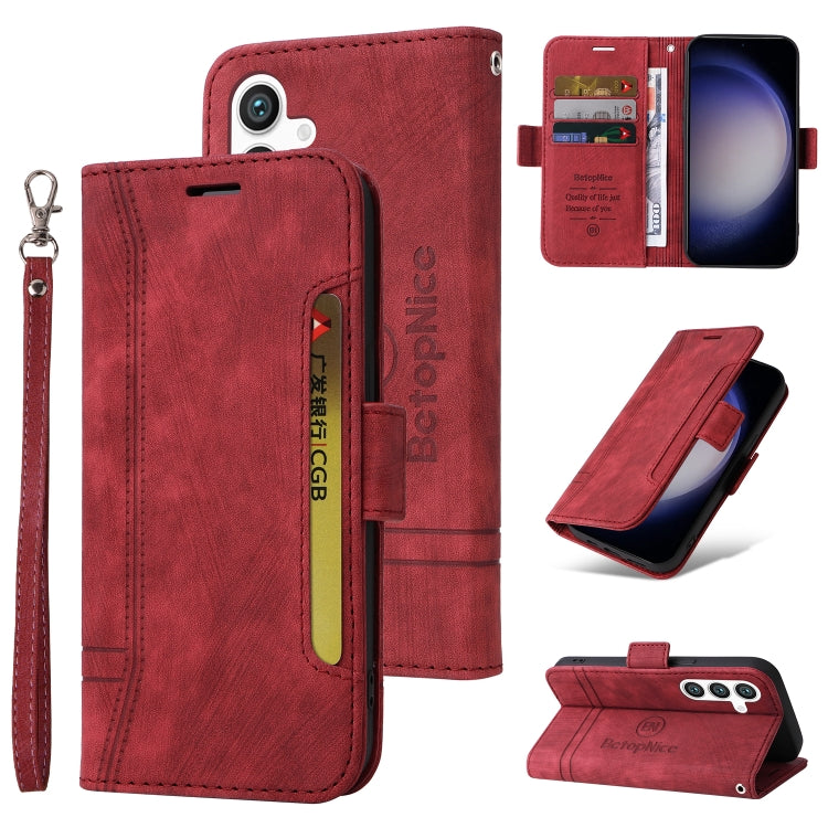 BETOPNICE Dual-side Buckle Leather Phone Case, For Samsung Galaxy M14 5G / F14 5G / 4G, For Samsung Galaxy A55, For Samsung Galaxy A35 5G, For Samsung Galaxy S24 Ultra, For Samsung Galaxy S24+, For Samsung Galaxy S24, For Samsung Galaxy A15            ...