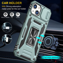 Load image into Gallery viewer, Armor PC + TPU Camera Shield Phone Case, For iPhone 15