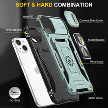 Load image into Gallery viewer, Armor PC + TPU Camera Shield Phone Case, For iPhone 15