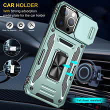 Load image into Gallery viewer, Armor PC + TPU Camera Shield Phone Case, For iPhone 16 Pro, For iPhone 16 Plus, For iPhone 16, For iPhone 15 Pro Max, For iPhone 15 Pro, For iPhone 15 Plus