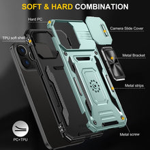 Load image into Gallery viewer, Armor PC + TPU Camera Shield Phone Case, For iPhone 16 Pro, For iPhone 16 Plus, For iPhone 16, For iPhone 15 Pro Max, For iPhone 15 Pro, For iPhone 15 Plus