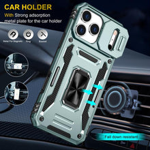 Load image into Gallery viewer, Armor PC + TPU Camera Shield Phone Case, For iPhone 18 Pro / 17 Pro, For iPhone 18 Pro Max / 17 Pro Max, For iPhone 17e / 16e, For iPhone 17, For iPhone Air, For iPhone 16 Pro Max