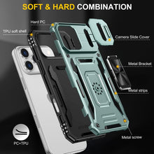 Load image into Gallery viewer, Armor PC + TPU Camera Shield Phone Case, For iPhone 18 Pro / 17 Pro, For iPhone 18 Pro Max / 17 Pro Max, For iPhone 17e / 16e, For iPhone 17, For iPhone Air, For iPhone 16 Pro Max