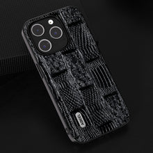 Load image into Gallery viewer, ABEEL Genuine Leather Mahjong Pattern Black Edge Phone Case, For iPhone 15 Pro Max, For iPhone 15 Pro, For iPhone 15 Plus, For iPhone 15