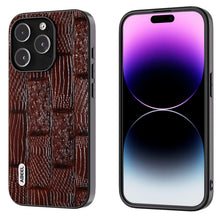 Load image into Gallery viewer, ABEEL Genuine Leather Mahjong Pattern Black Edge Phone Case, For iPhone 15 Pro Max, For iPhone 15 Pro, For iPhone 15 Plus, For iPhone 15