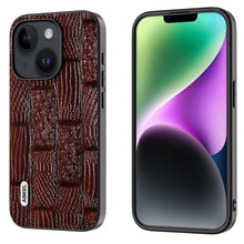 Load image into Gallery viewer, ABEEL Genuine Leather Mahjong Pattern Black Edge Phone Case, For iPhone 15 Pro Max, For iPhone 15 Pro, For iPhone 15 Plus, For iPhone 15