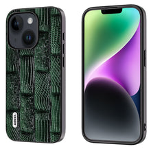 Load image into Gallery viewer, ABEEL Genuine Leather Mahjong Pattern Black Edge Phone Case, For iPhone 15 Pro Max, For iPhone 15 Pro, For iPhone 15 Plus, For iPhone 15