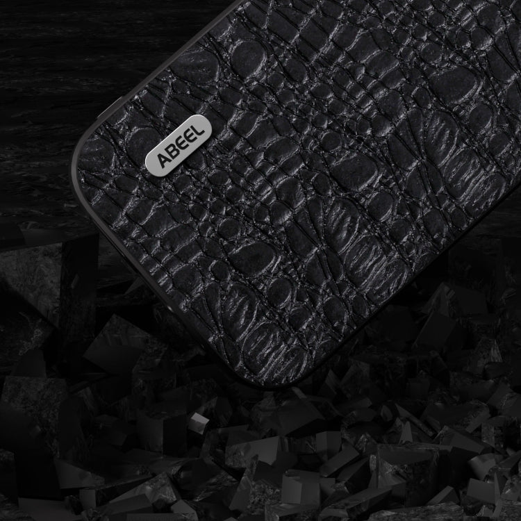 ABEEL Genuine Leather Canopy Black Edge Phone Case, For iPhone 15 Pro Max, For iPhone 15 Pro, For iPhone 15 Plus, For iPhone 15