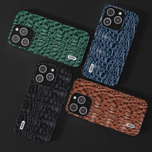 Load image into Gallery viewer, ABEEL Genuine Leather Canopy Black Edge Phone Case, For iPhone 15 Pro Max, For iPhone 15 Pro, For iPhone 15 Plus, For iPhone 15
