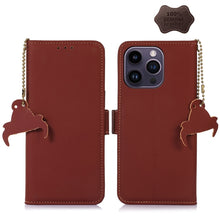 Load image into Gallery viewer, Genuine Leather Magnetic RFID Leather Phone Case, For iPhone 16 Pro Max, For iPhone 16 Pro, For iPhone 15 Pro Max, For iPhone 15 Pro, For iPhone 15 Plus, For iPhone 15