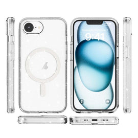 Terminator Style Glitter Powder MagSafe Magnetic Phone Case, For iPhone 17e / 16e, For iPhone 16 Pro Max, For iPhone 16 Pro, For iPhone 16 Plus, For iPhone 16, For iPhone 15 Pro Max, For iPhone 15 Pro, For iPhone 15 Plus, For iPhone 15