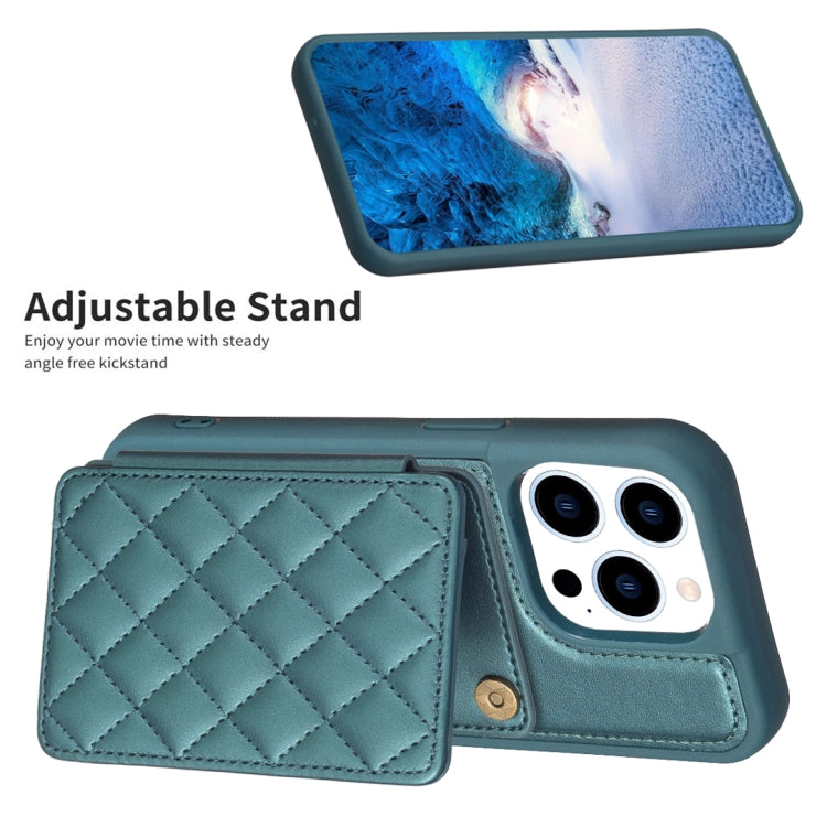 BF25 Square Plaid Card Bag Holder Phone Case, For iPhone 14 Pro Max, For iPhone 15, For iPhone SE 2022 / 2020 / 8 / 7, For iPhone 13 Pro Max, For iPhone 13 Pro, For iPhone 12 / 12 Pro