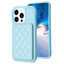 Load image into Gallery viewer, BF25 Square Plaid Card Bag Holder Phone Case, For iPhone 14 Pro Max, For iPhone 15, For iPhone SE 2022 / 2020 / 8 / 7, For iPhone 13 Pro Max, For iPhone 13 Pro, For iPhone 12 / 12 Pro